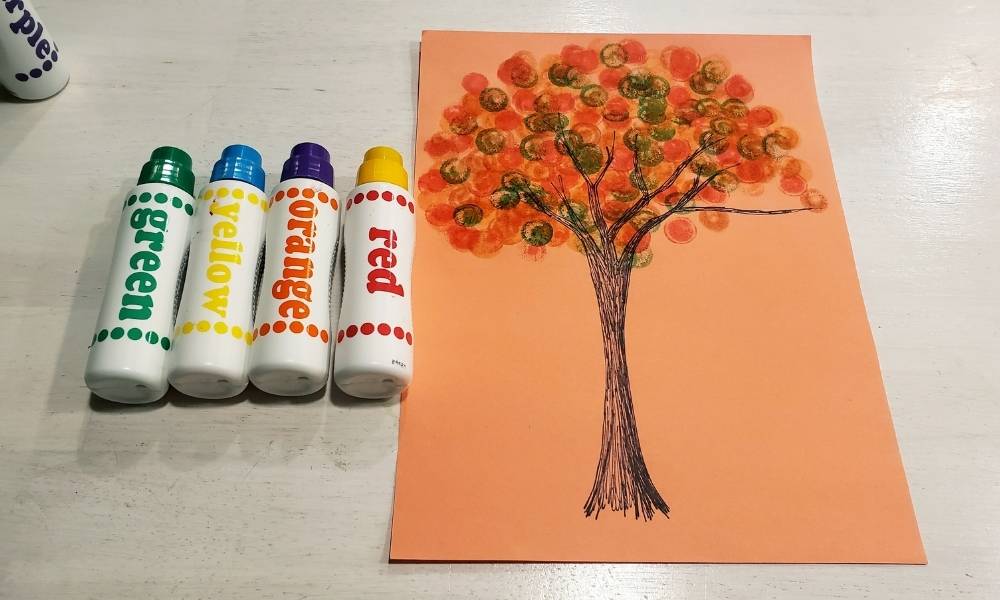 Step 3:  Fill It In & Dot the Leaves Image