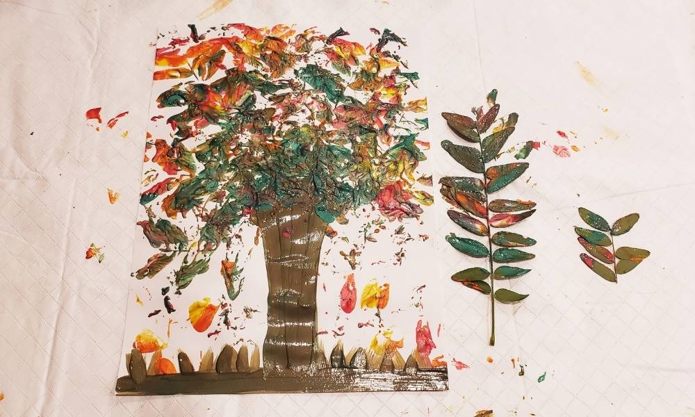 Step 5:  Add More Leaves & The Trunk Image